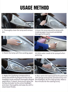 Kit d'entretien des phares: <span class=keywords><strong>Nettoyant</strong></span> et polissage des lampes-Kit complet de restauration des phares pour l'entretien de la voiture - Product Image 6