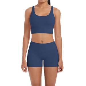 Ensemble de vêtements de sport pour femmes, de haute qualité, personnalisé, respirant, dos nu, soutien-gorge de sport, short de sport pour le yoga et la remise en forme - Product Image 4