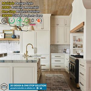 아메리칸 스타일 럭셔리 맞춤형 셰이커 주방 가구 디자인 우드 베니어 주방 캐비닛 세트 섬 - Product Image 2