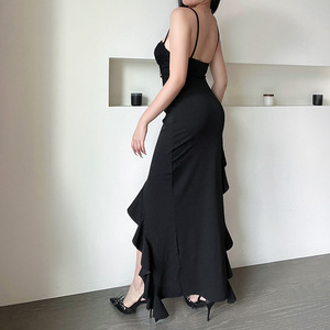 Abito da Sera Elegante da Donna Sexy con Top a Lisca di Pesce e Coda di Pesce, Vestito da Ballo con Inserti in Pizzo Senza Spalline - Product Image 3