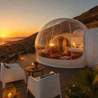 Tente bulle transparente gonflable d'extérieur avec structure en PVC pour observation des étoiles, idéale pour le camping, les événements et la décoration intérieure.