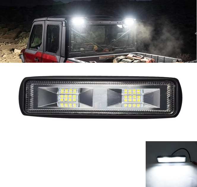 6Inch White Off-road Slim Work Light Bar Headlight Fog Driving Lamp Spotlight Flood Beam Light Motorcycle 4x4 SUV ATV UTV Truck