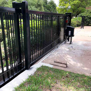 Porte coulissante en acier décorative de conception principale populaire, en fer forgé, en acier galvanisé, porte à battant simple ou double électrique - Product Image 1