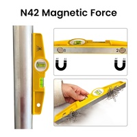 LYQUEEN Waterpas Magnetik Torpedo dengan 2 Magnet, Bodi Aluminium Cor, Akurasi 0.5mm/m