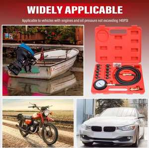 เครื่องวัดแรงดันน้ำมันเครื่องแบบสากลเครื่องทดสอบการบีบอัดเครื่องมือวินิจฉัยรถยนต์ชุดเครื่องมือซ่อมรถยนต์แบบมืออาชีพ - Product Image 6