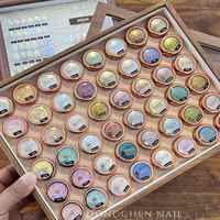 Poudre Effet Miroir Magique MDN 48 Couleurs, Poudre Aurore Nouveauté 2025, Sensation Métallique Ultra Tendance, Article Phare pour Salons de Manucure, Kit Nail Art en Gros