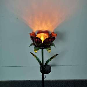 Solar <b>Rose</b> Flower Metal Garden <b>Light</b> Led Outdoor Solar Powered Water Resistant Patio Decor - Product Image 1