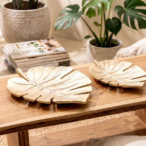 Hot Vantage Moderne Luxe Fantaisie Premium Unique Nouveau Design Feuille d'or design plat décoratif vaisselle fruits plat de service bol - Product Image 1