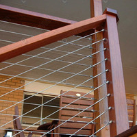 PRIMA Garde-corps vertical moderne en acier galvanisé et acier inoxydable pour extérieur, avec câbles de tension pour terrasses et balcons