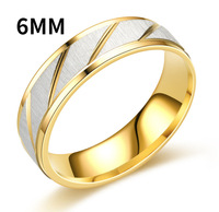 Paar-Matching-Ringe Edelstahl Modeschmuck Unisex-Ringe Zweifarbig Gebürstetes Diagonalmuster