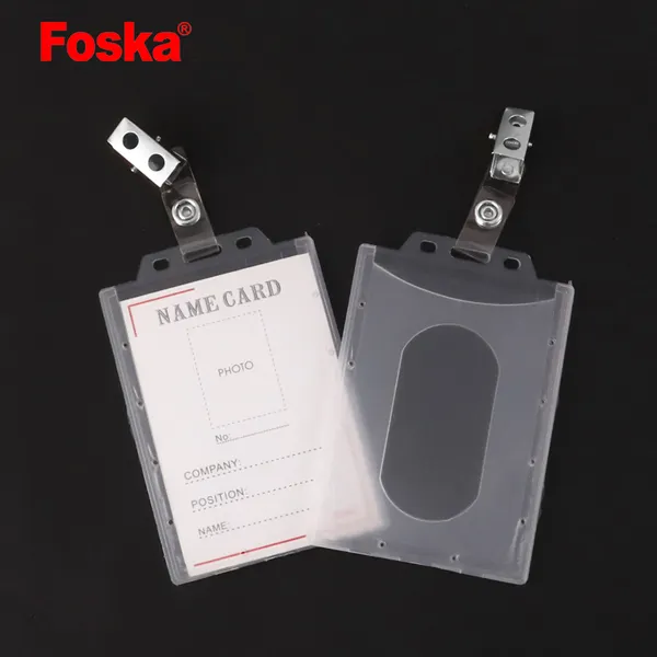 Foska Popular Hard Plastic ID Card Name Badge Holder Work Badge Employee Badge For Office