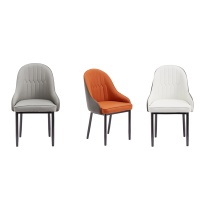 Chaise de salle à manger en acier inoxydable avec revêtement en cuir, design durable et léger, style moderne pour la maison, le bureau, la salle à manger et l'extérieur