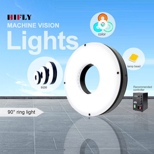 HIFLY Large Size 250*204 90 Degree Diffuse LED RGB Dimmable Ring Light Industrial Machine Vision Lighting