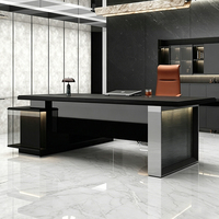 KMJ Luxury Bureau de direction de luxe en forme de L, robuste, mobilier de bureau
