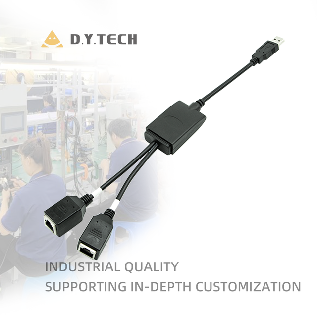 Customized USB to 485/422 Serial Port Cable Industrial-grade USB to RS485 Network Port RJ45 Female Connector 1:2 PVC Shielded