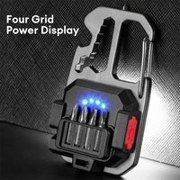 Mini linterna COB portátil, llavero, luz de trabajo multifuncional, Lámpara de trabajo portátil recargable tipo C con martillo de emergencia