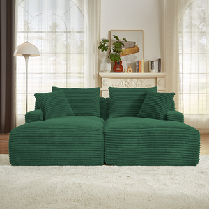 Compressible Double Chaise Lounge Set-Fluffy Modern Memory Foam Sleeper Loveseat No Assembly Required Apartment & Hotel Use - Product Image 4