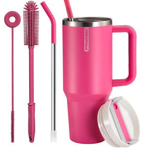 40oz Double Wall Stainless Steel Tumbler Handle for Vacuum <b>Insulated</b> Eco-Friendly Travel Mug 6-12hrs Thermal - Product Image 1