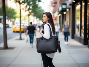Borsa Tote Impermeabile da Donna in Poliestere con Chiusura a Cerniera per Uso Quotidiano, Tutte le Stagioni, Colore Unico - Product Image 2