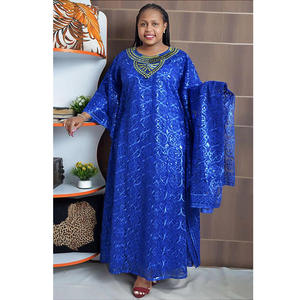 Robes pour femmes africaines, robe maxi en dentelle patchwork colorée pour femmes, style musulman, abaya, vêtements de mode, <span class=keywords><strong>boubou</strong></span> - Product Image 2