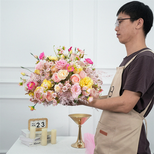 Wholesale silk Colorful <b>flower</b> Ball real touch <b>Flowers</b> Table Floral <b>Artificial</b> Centerpiece <b>Flower</b> Ball - Product Image 1