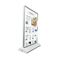Support d'affichage publicitaire lumineux LED A5 rechargeable avec cadre en aluminium pour la vente au détail en intérieur
