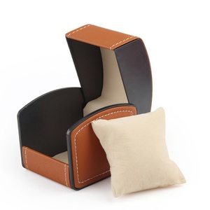 Boîtes de rangement pour montres en cuir PU personnalisables pour hommes avec étui en papier, boîte vide pour montre simple avec coussin – Fabricant - Product Image 2