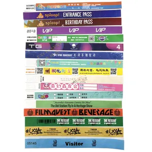 Promotion Cheap Fashion Party Ticket Waterproof Colorful 1 Time Use Tyvek Wristbands Paper Bracelet For Party And Events