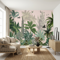 Murale murale autocollante moderne personnalisée, imprimée, gaufrée, imperméable et antistatique pour chambre à coucher, hôtel et usage domestique avec garantie d'un an