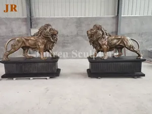 판매를 위한 실물 크기 금속 예술 청동 앉는 사자 동상 조각품
