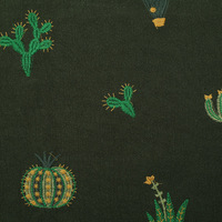 Tissu en coton, lin et rayonne, broderie unie de cactus colorés, confortable et doux, largeur 125 cm, pour robe cheongsam, sac