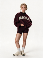 Haut tricoté vintage d'hiver pour femme à col montant avec broderie 3D et badge à sequins - Style streetwear hip-hop décontracté