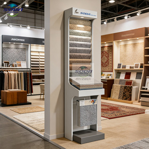 Support d'exposition de tapis moderne en métal multicouche antirouille robuste, support personnalisé pour textiles et ameublement - Product Image 1
