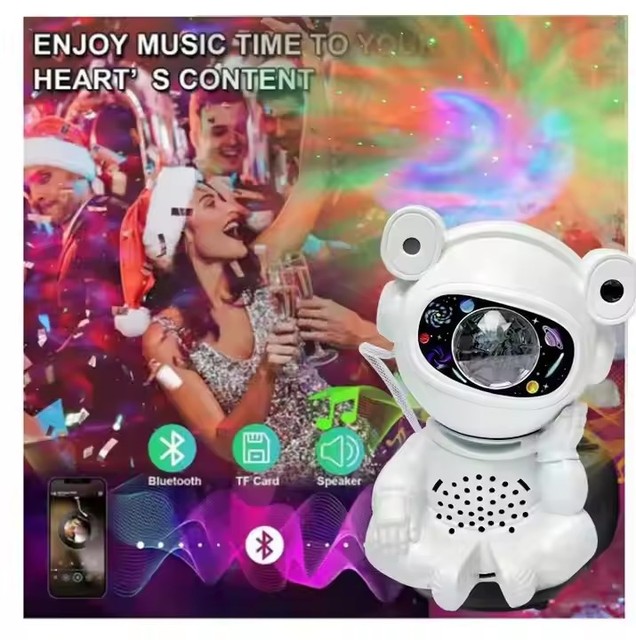 Adults Blue Tooth Speaker Projection Atmosphere Light Astronaut Nebula Projector Gift for Kids