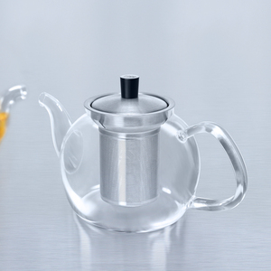 New Arrival độc đáo màu xanh lá cây Tea Kettle 900ml văn phòng OEM rõ ràng Glass Tea Wares ấm trà với bộ lọc bằng thép không gỉ - Product Image 5