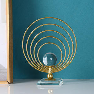 Adornos Modernos de Bola de Cristal Metálica, Diseño Vertical Hecho a Mano, Decoración para el Hogar, Sala de Estar, Dormitorio, Oficina, Boda, <span class=keywords><strong>TV</strong></span> de Lujo - Product Image 2