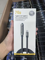 Kabel Data USB-C Berkualitas Tinggi 1.5m PD3.1 240W 48V 5A Pengisian Cepat dengan Penyangga Ponsel Lipat