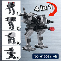 DELO TOYS Bloques de Construcción de Plástico, Ladrillos de Construcción, Uno de los 4 Robots Espaciales Combinables en 1, Modelo DIY para Niños (61001-1)