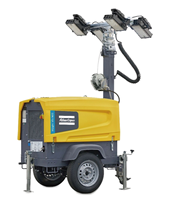 Tour d'éclairage LED Atlas Copco HiLight V5+ SMD 155000 lumens pour travaux routiers et secours d'urgence