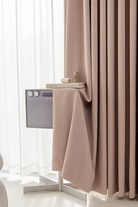 Cortinas opacas altas de lino y poliéster de Color rosa de lujo a la moda para sala de estar, Hotel, dormitorio, ventanas - Product Image 5