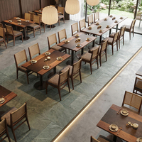 Mobilier commercial pour café, restaurant de restauration rapide, ensembles de tables et chaises en bois, banquette de restaurant en bois, table et chaise