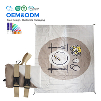 Tapis de plage pliable imperméable en nylon miniature avec logo personnalisé, résistant à l'humidité, pour pique-nique en plein air, couverture de poche