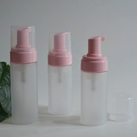 Botol Pompa Busa Plastik Kosong 150Ml Botol Pompa Busa Mousse Pembersih Wajah Hewan Peliharaan Beku Merah Muda Bayi dengan Logo