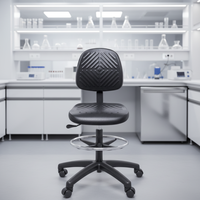 Chaise de laboratoire ESD personnalisée, hauteur réglable, antistatique, en cuir PU, design moderne pour ligne d'assemblage SMT, usage scolaire et domestique