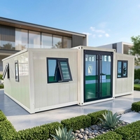 Maison conteneur de luxe extensible 20ft 40ft, design contemporain, villa modulaire préfabriquée 2-3 chambres avec terrasse et espace de vie extérieur