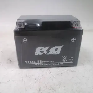 ESG MF充电YTX5L-BS免维护摩托车电池12V5Ah最畅销型号