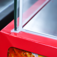 Armoire chauffante pour aliments avec vitrine incurvée |   Réchauffe-aliments électrique commercial avec corps en acier inoxydable |   Contrôle manuel de la température