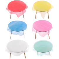 Nappe en plastique jetable transparente, imperméable et résistante à l'huile, style drap plat pour tables rondes/rectangulaires