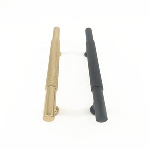 MLP07 Kitchen Cabinet Solid Brass Aluminum Matt <strong>Drawer</strong> <strong>Gold</strong> Brass Knurled Handle - Product Image 2