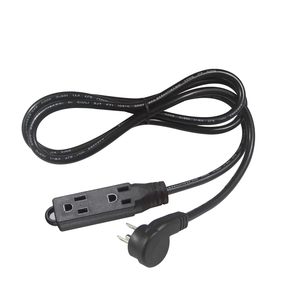 Cable de Extensión Corto con Conector Plano, 2 Tomas de Corriente, 16 AWG SPT-2, Cable de Extensión para Electrodomésticos Pequeños, Adaptador de Enchufe Múltiple - Product Image 1